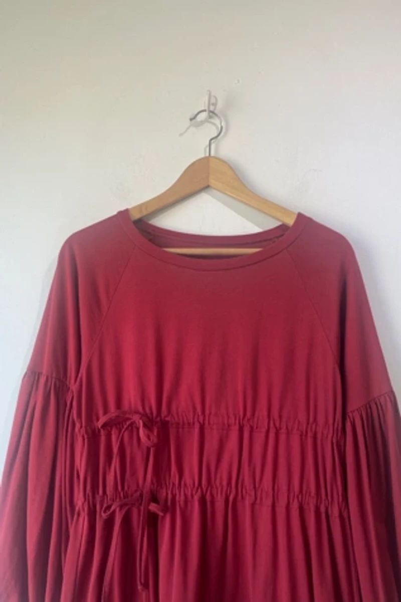 Margiela MM6 Red Ruched Tier Dress Selected by The Curatorial Dept.