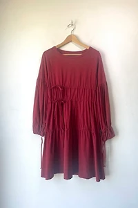 Margiela MM6 Red Ruched Tier Dress Selected by The Curatorial Dept.