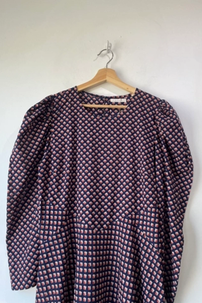Doen Navy Rust Print Vittoria Dress Selected by The Curatorial Dept.