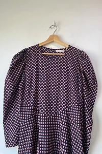 Doen Navy Rust Print Vittoria Dress Selected by The Curatorial Dept.