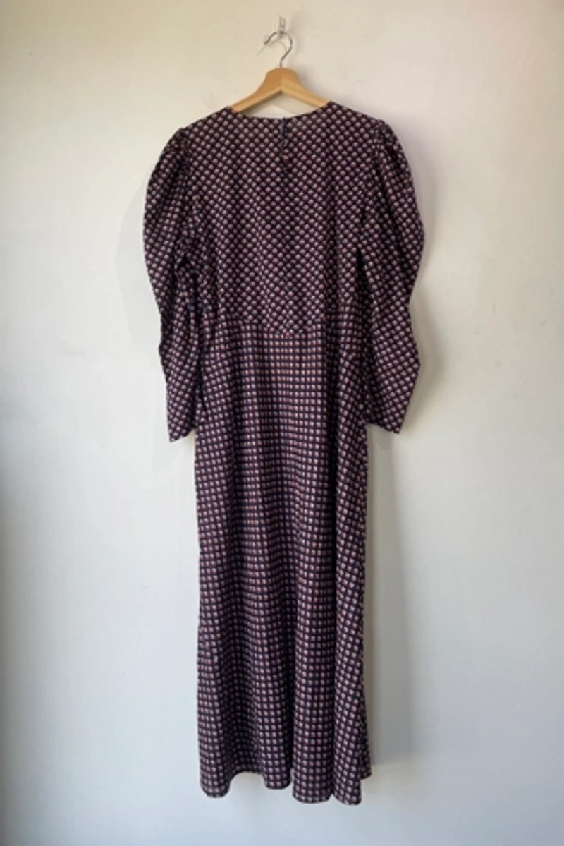 Doen Navy Rust Print Vittoria Dress Selected by The Curatorial Dept.