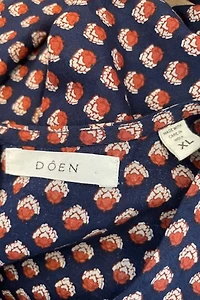 Doen Navy Rust Print Vittoria Dress Selected by The Curatorial Dept.