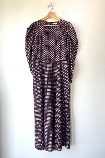 Doen Navy Rust Print Vittoria Dress Selected by The Curatorial Dept.
