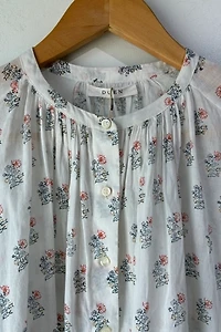 Doen Navy Rust Floral Block Print Shirt Selected by The Curatorial Dept.