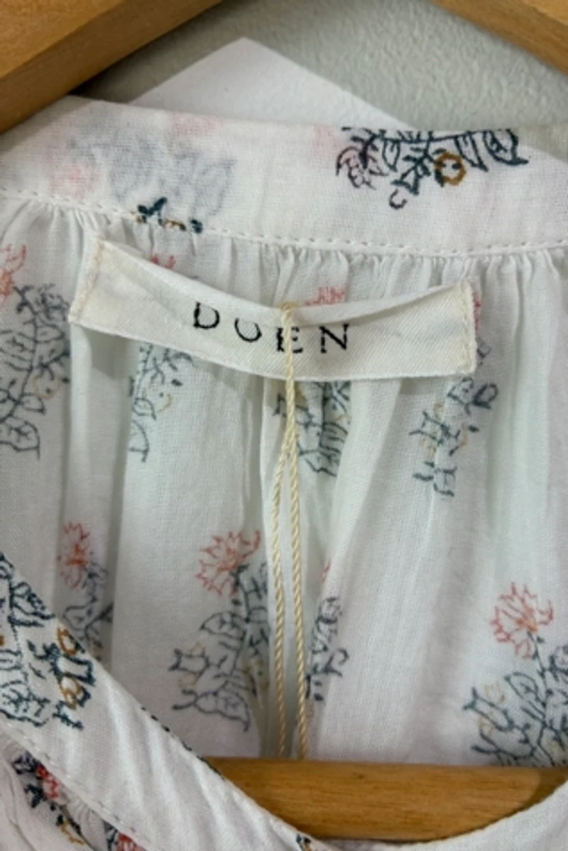 Doen Navy Rust Floral Block Print Shirt Selected by The Curatorial Dept.