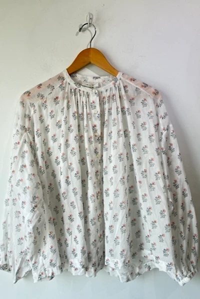 Doen Navy Rust Floral Block Print Shirt Selected by The Curatorial Dept.