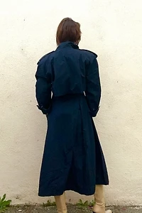 Anne Klein Navy Trench Coat Selected by The Curatorial Dept.