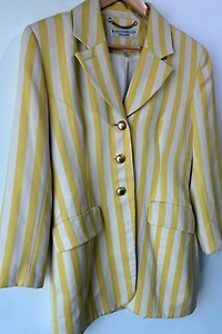Karen Millen Yellow Stripe Two-Piece Skirt Suit Selected by The Curatorial Dept.