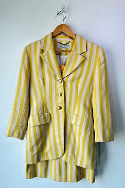 Karen Millen Yellow Stripe Two-Piece Skirt Suit Selected by The Curatorial Dept.