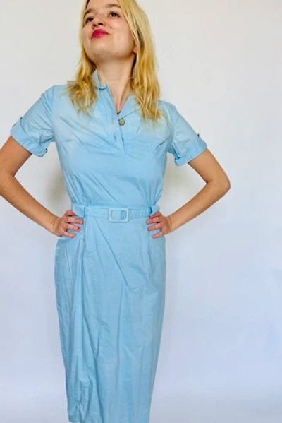 Vintage Blue Diner Dress Selected by Atlantic Vintage