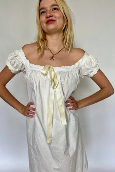 Vintage White Cotton Scalloped Edge Victorian Dress Selected by Atlantic Vintage