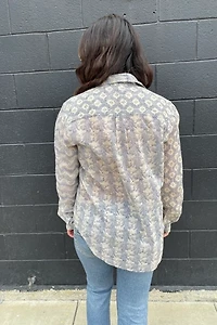 Dosa Asymmetrical Blue Floral Shirt Selected by FernMercantile
