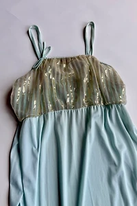 70s Blue and Gold Night Gown Selected by Wax Plant