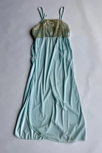 70s Blue and Gold Night Gown Selected by Wax Plant