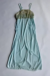 70s Blue and Gold Night Gown Selected by Wax Plant