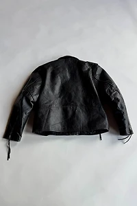 Leather Cropped Moto Jacket Selected by Wax Plant