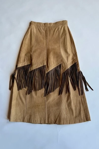 Leather Fringe Maxi Skirt Selected by Wax Plant