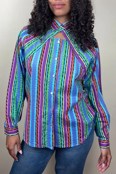 Vintage Pastel Stripe Western Shirt Selected By Ankh By Racquel