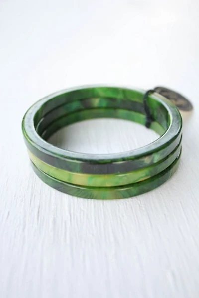 Vintage Genuine Emerald Marblette Bracelet Stack Selected By Moons + Junes Vintage