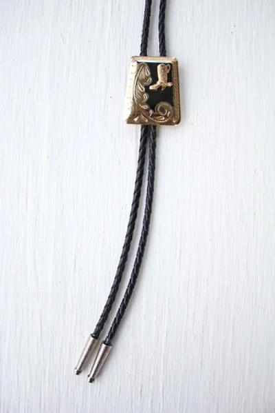 Vintage Western Cowboy Boot Bolo Tie Selected By Moons + Junes Vintage
