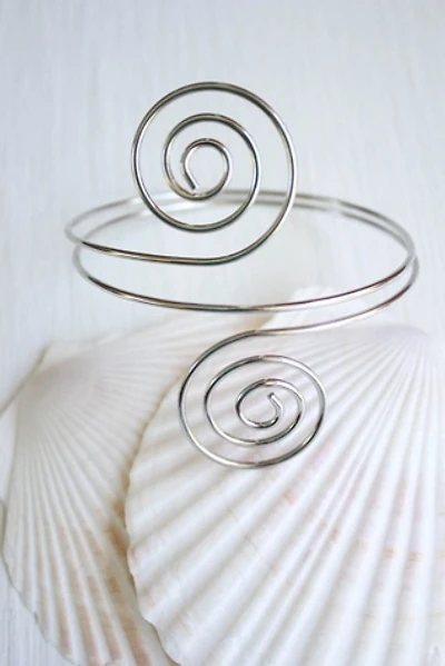 Y2K Vintage Silver Arm Cuff Bracelet Selected By Moons + Junes Vintage