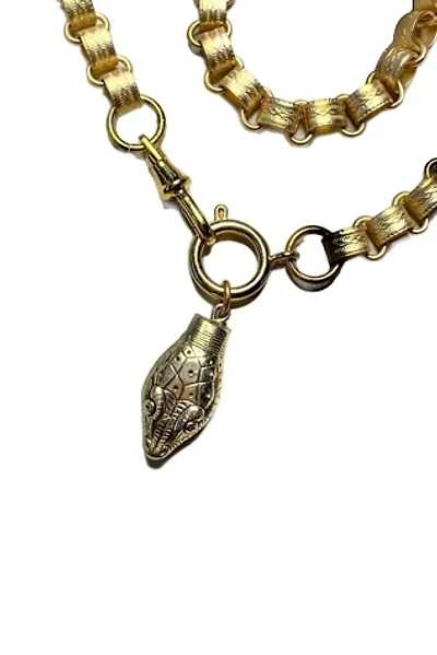 Vintage Whiting + Davis Snake Pendant with Bookchain Necklace Selected by Lux Revival
