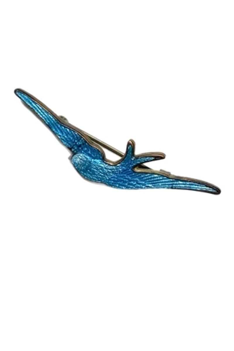 Art Deco Enamel Bluebird Brooch Selected by Lux Revival