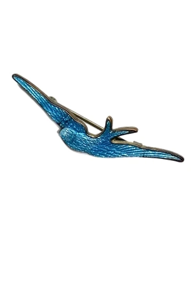 Art Deco Enamel Bluebird Brooch Selected by Lux Revival