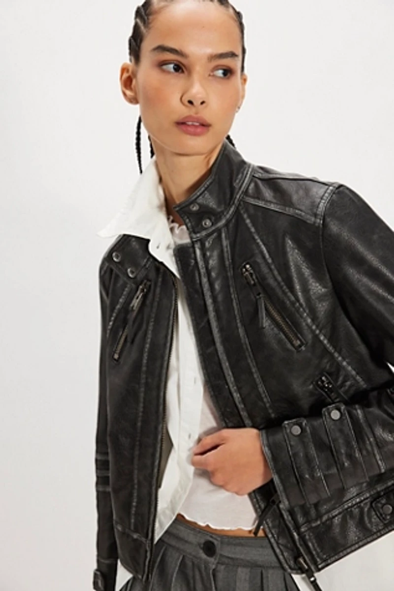 We The Free Jesse Vegan Leather Moto Jacket