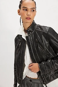 We The Free Jesse Vegan Leather Moto Jacket