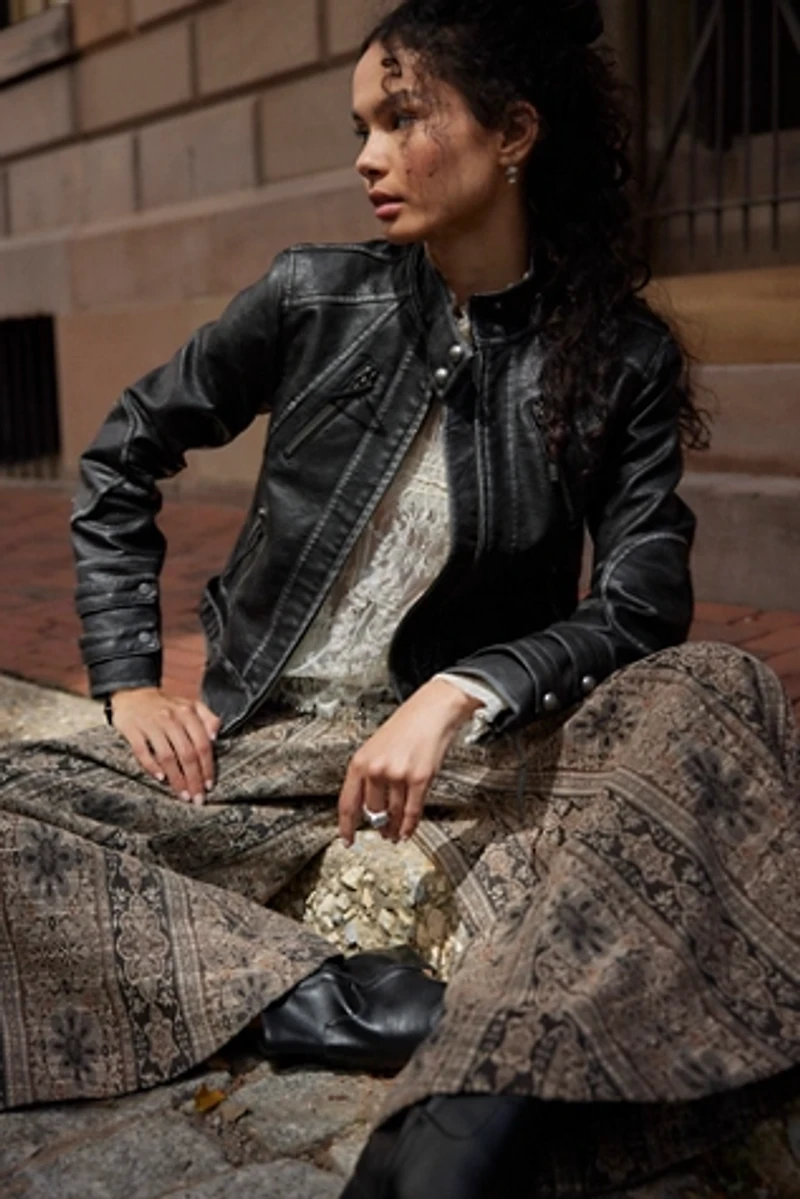 We The Free Jesse Vegan Leather Moto Jacket
