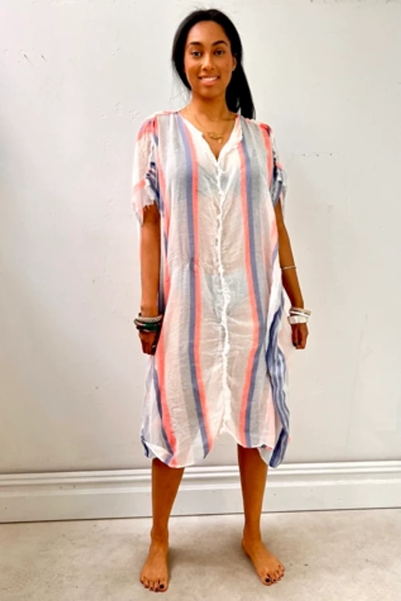 Anna Corinna Reworked Sheer Striped Smock Dress