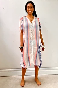 Anna Corinna Reworked Sheer Striped Smock Dress