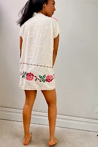 Anna Corinna Reworked Cross Stitch Roses Smock Dress