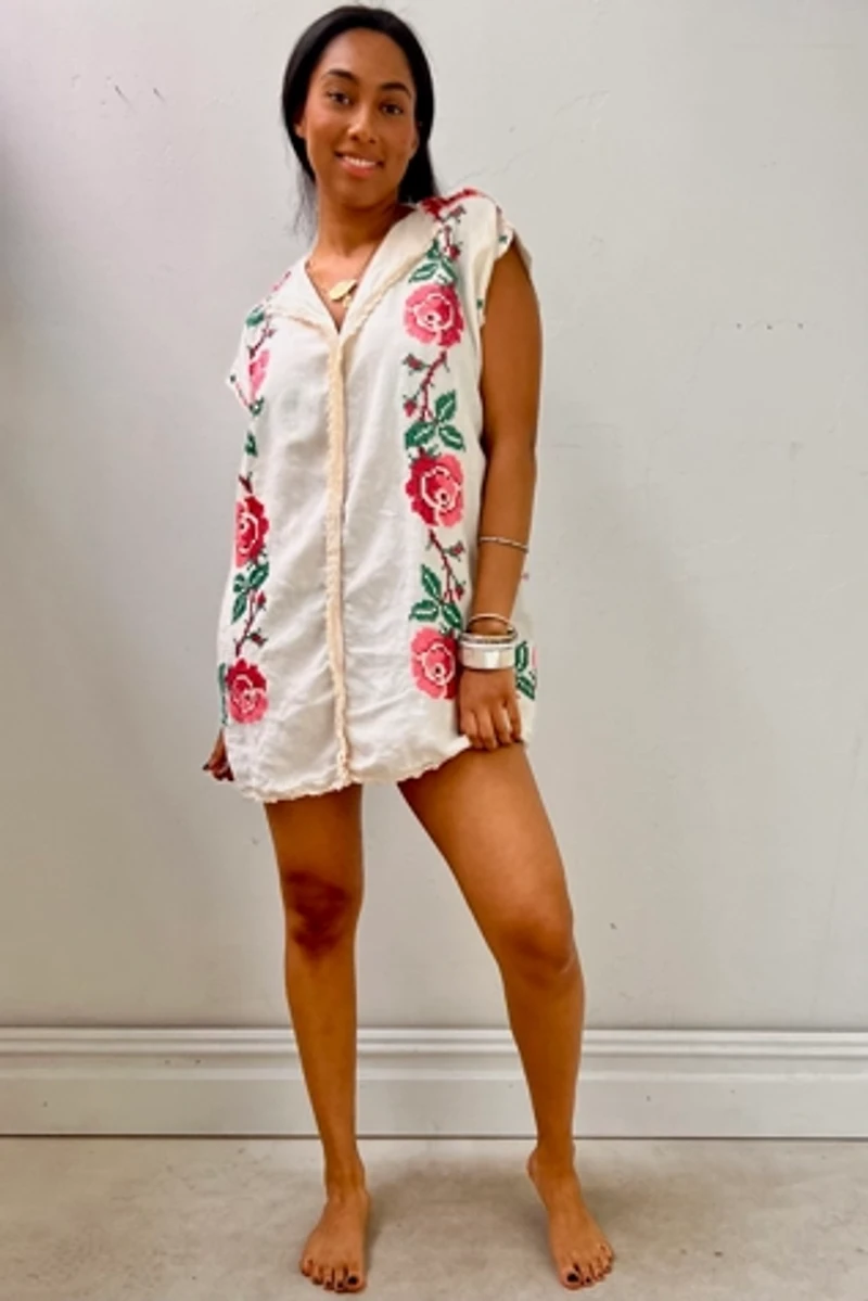 Anna Corinna Reworked Cross Stitch Roses Smock Dress
