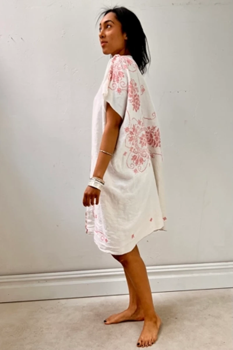 Anna Corinna Reworked Cross Stitch Pinky Smock Dress