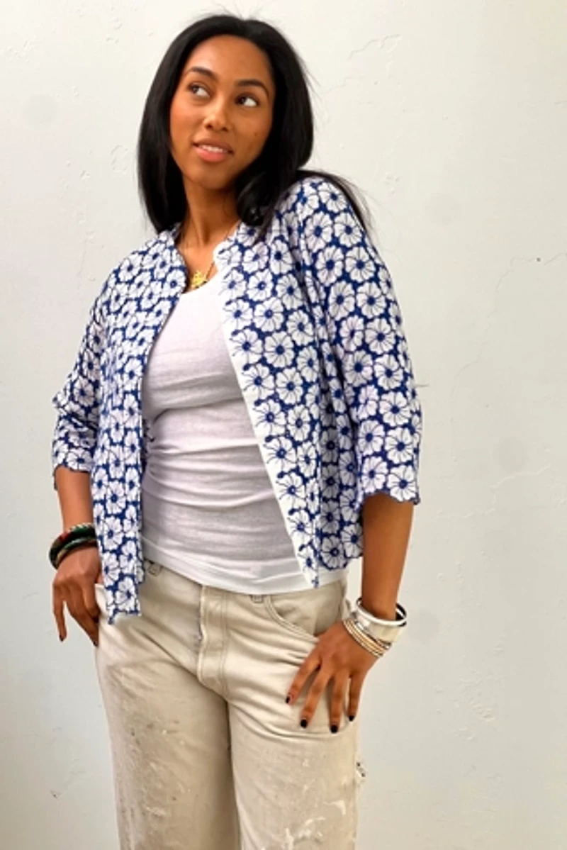 Vintage Eyelet Flowers Jacket Top Selected by Anna Corinna