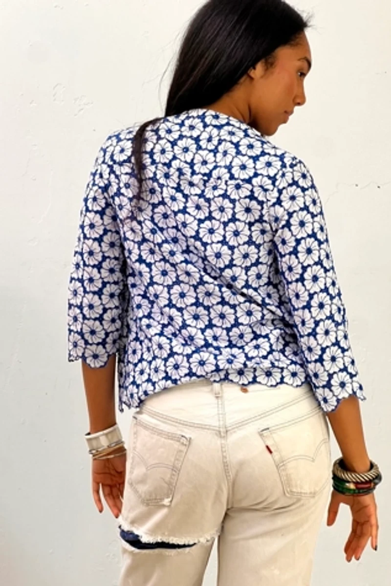Vintage Eyelet Flowers Jacket Top Selected by Anna Corinna