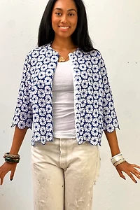 Vintage Eyelet Flowers Jacket Top Selected by Anna Corinna