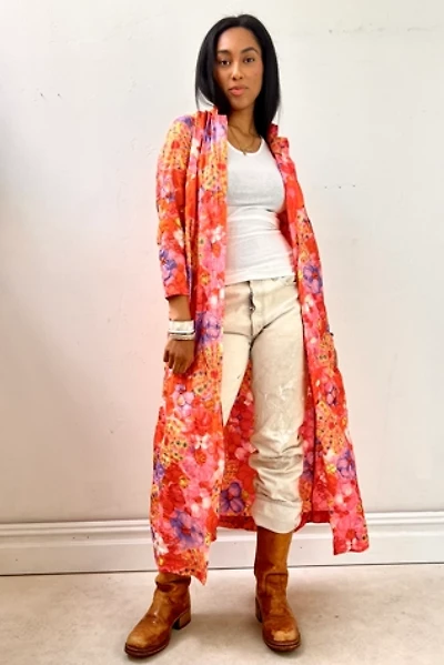 Vintage Maxi Silky Printed Duster Selected by Anna Corinna