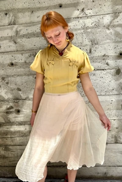 1930s Yellow Cap Sleeve Dress Selected by Nomad Vintage