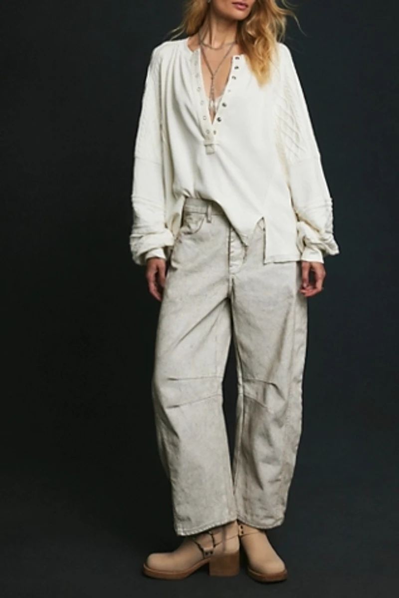 We The Free Good Luck Coated Barrel Jeans