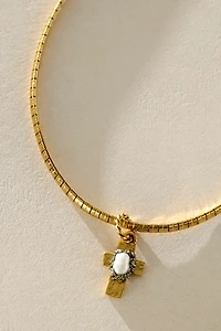 Marly Moretti Freshwater Pearl Cross Necklace
