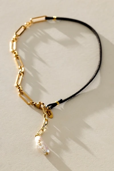 Marly Moretti Leather Pearl Necklace