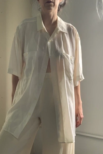 Vintage 1990s Minimalist Silk Button Down Blouse Selected by SharpLilTeeth