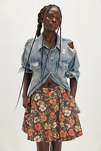Dahlia Printed Circle Mini Skirt