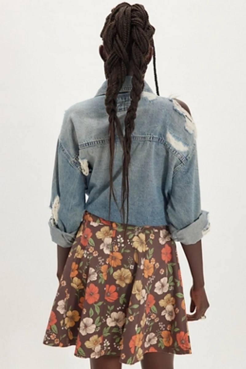 Dahlia Printed Circle Mini Skirt