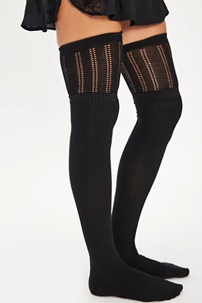 Contrast Double Knee High Socks