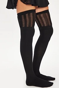 Contrast Double Knee High Socks