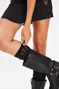 Contrast Double Knee High Socks